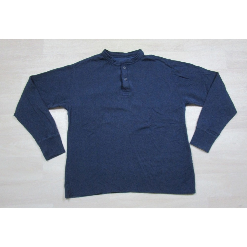 LL Bean River Driver Henley Shirt Men's (L) Double Layer Wool Blend Canada